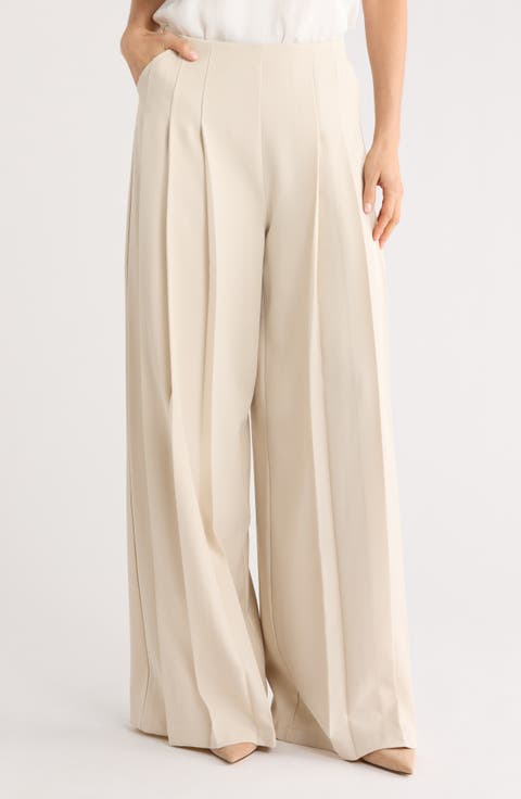 Plymouth Pleated Wide Leg Pants