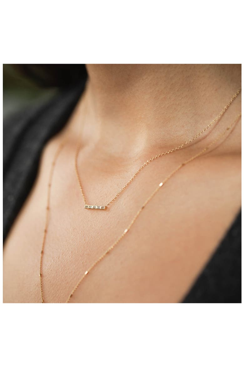 Baguette Diamond Bar Pendant Necklace, Alternate, color, 14K YELLOW GOLD