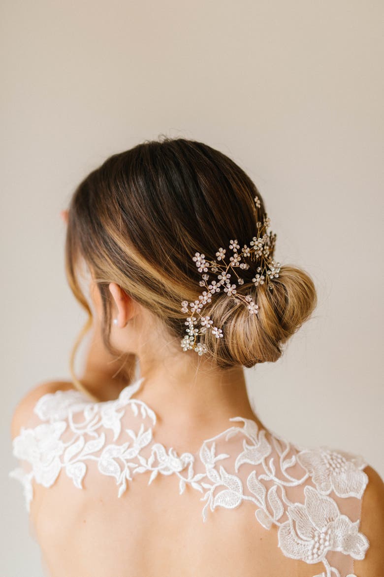 Chloe Bridal Comb, Alternate, color, Gold
