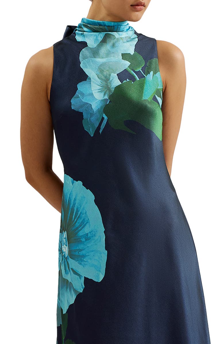 Ted Baker London Timava Floral Cowl Neck Satin Slipdress, Alternate, color,
