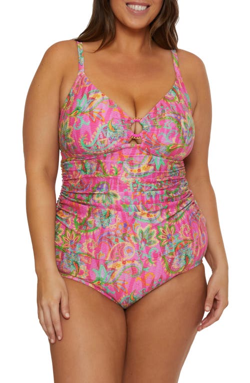 Becca Etc. Polynesia Tankini Top in Pink Multi 
