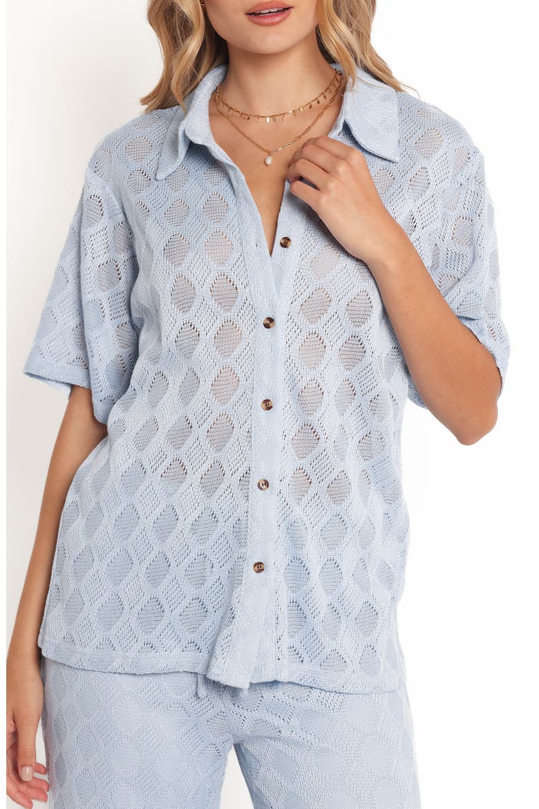 Cora Button-Up Shirt, Main, color, BLUE