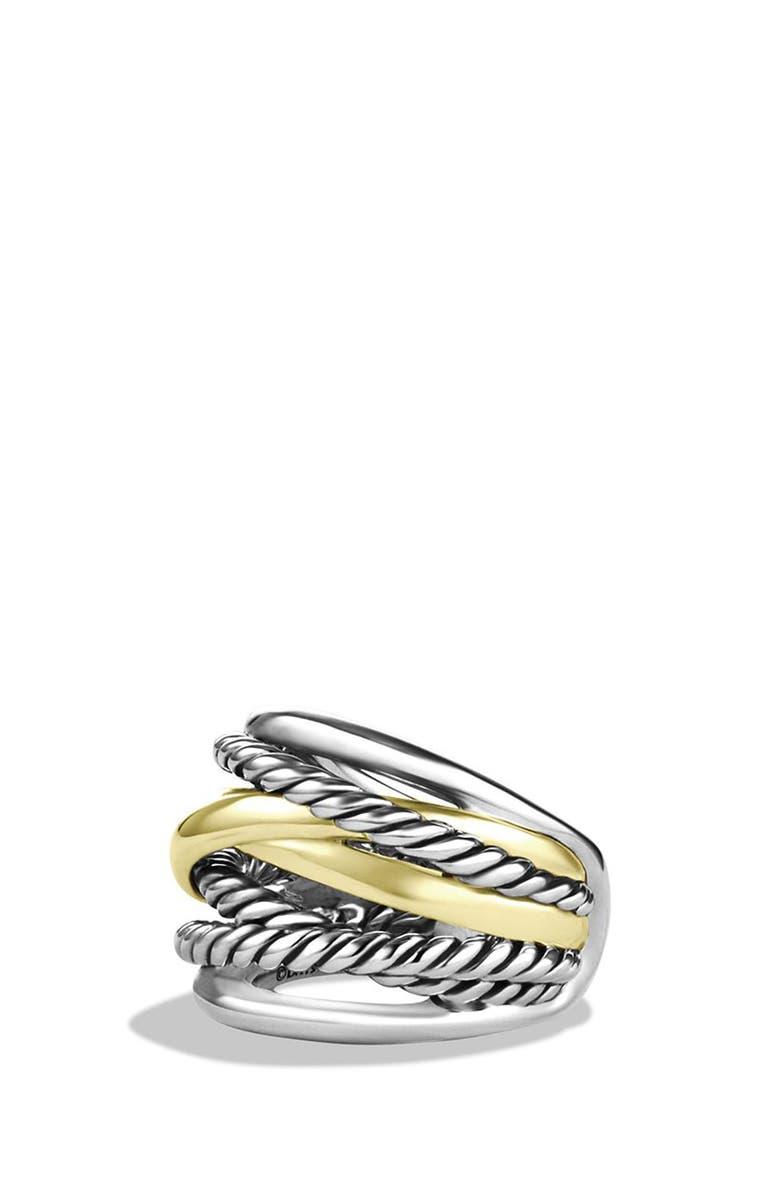 David Yurman Crossover Wide Ring with Gold, Alternate, color, 