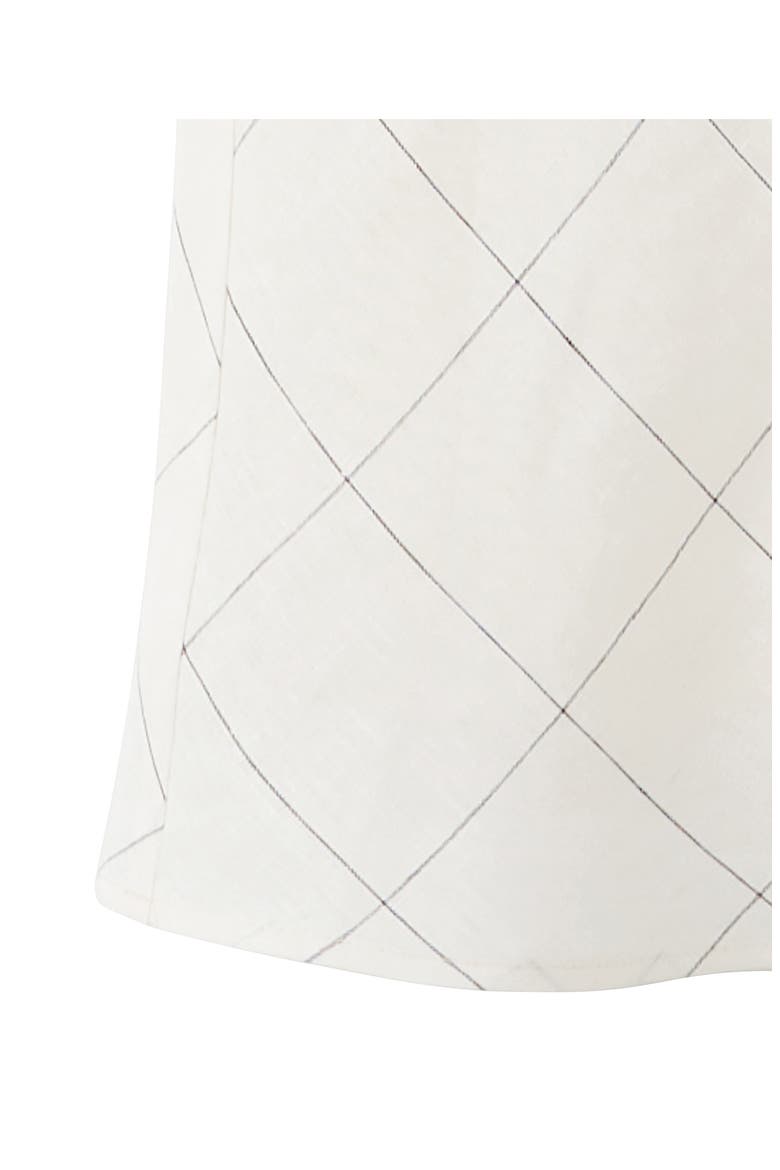 Linen Check Skirt, Alternate, color, WHITE