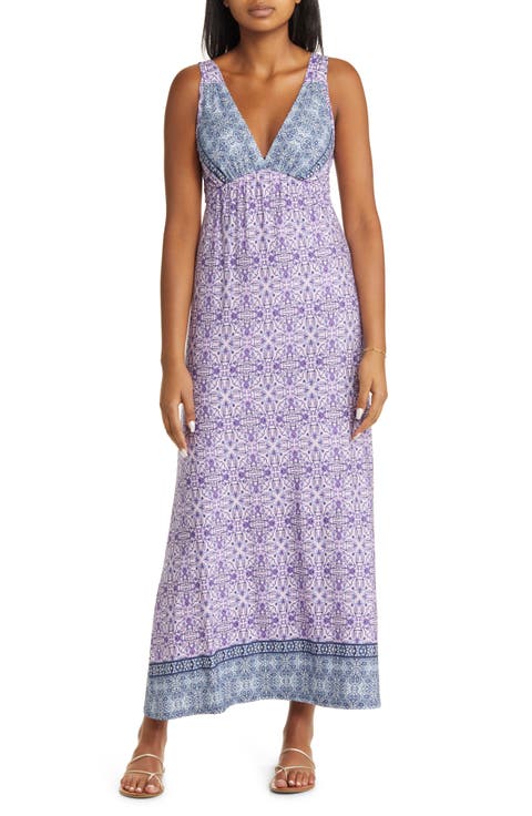 Empire Waist Jersey Maxi Dress