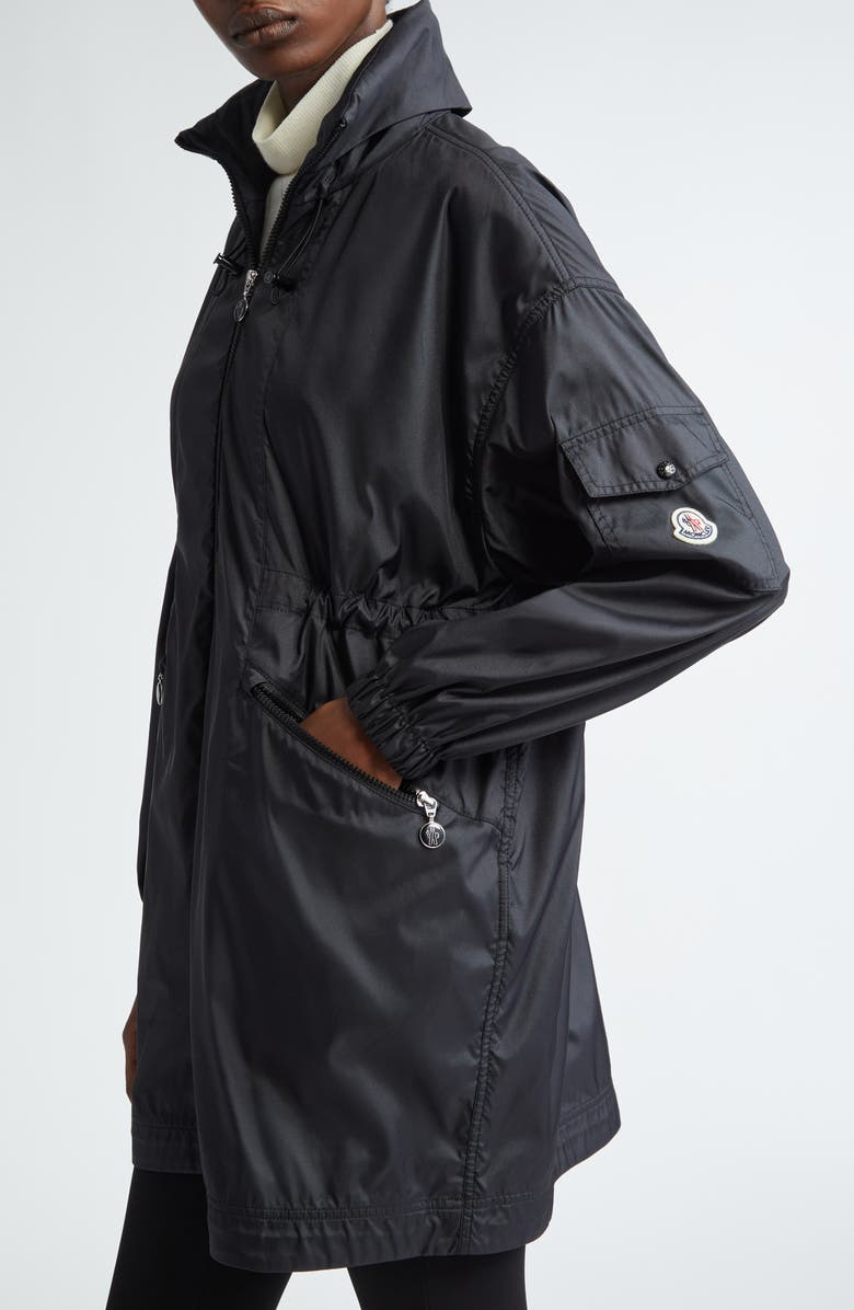 Moncler Adhemar Longline Hooded Parka, Alternate, color, Black