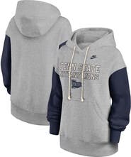 Nike Women's Nike Heather Gray/Navy Penn State Nittany Lions Oversized Legacy Phoenix Pullover Hoodie