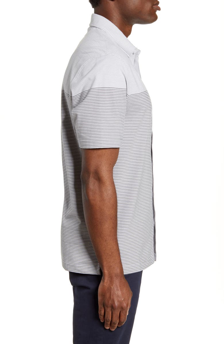 Cutter & Buck Classic Fit Stripe Short Sleeve Button-Up Sport Shirt, Alternate, color, 