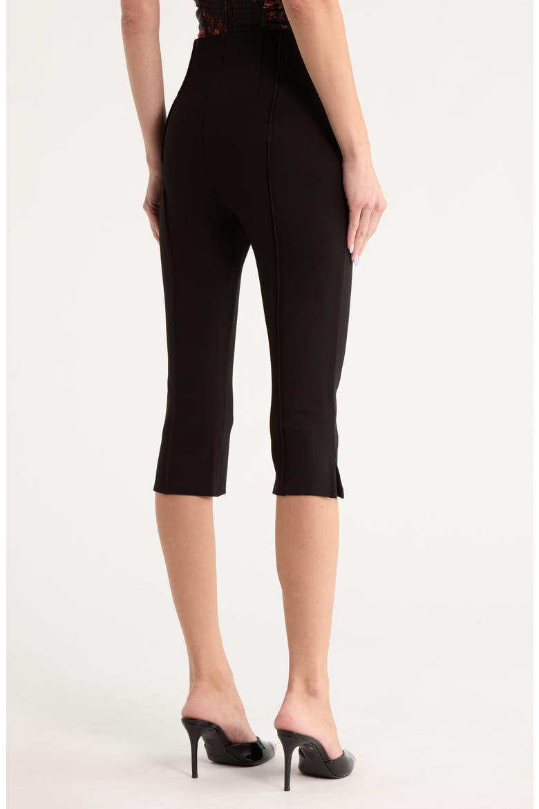 Gusta High Waist Knit Cropped Pants, Alternate, color, BLACK