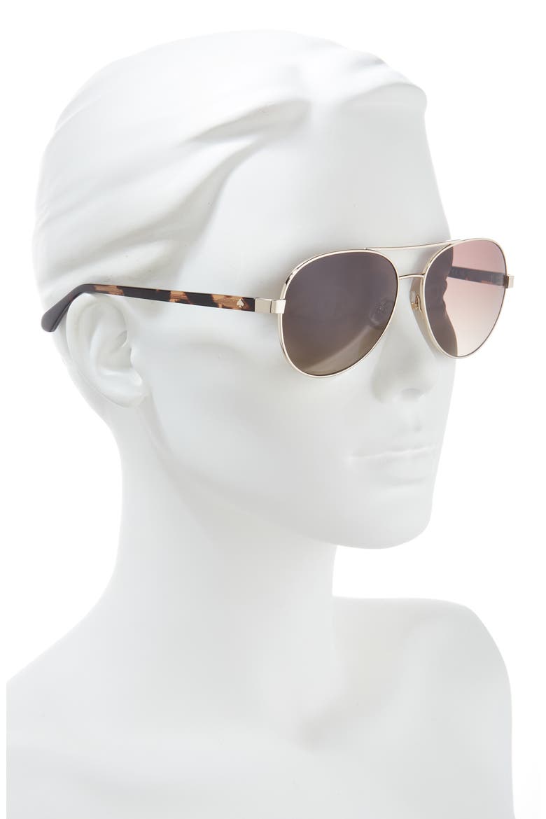 averie 58mm gradient aviator sunglasses, Alternate, color, 024W-HA