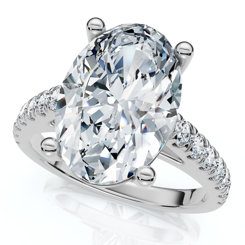 Bliss Diamond Certified 2 3/4ct Oval Accent Diamond Engagement Ring 14k Gold Or Platinum Lab G In Platinum