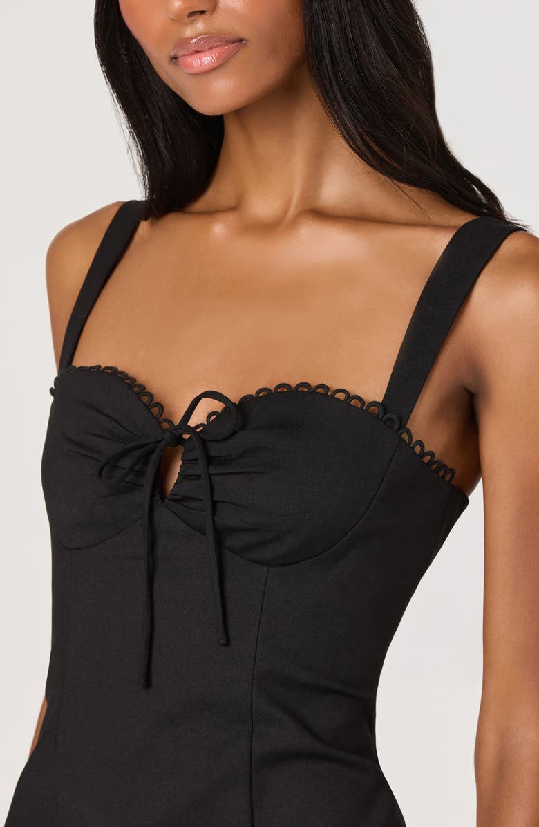 ASTR the Label Raziela Scalloped Trim Pencil Dress, Alternate, color, Black