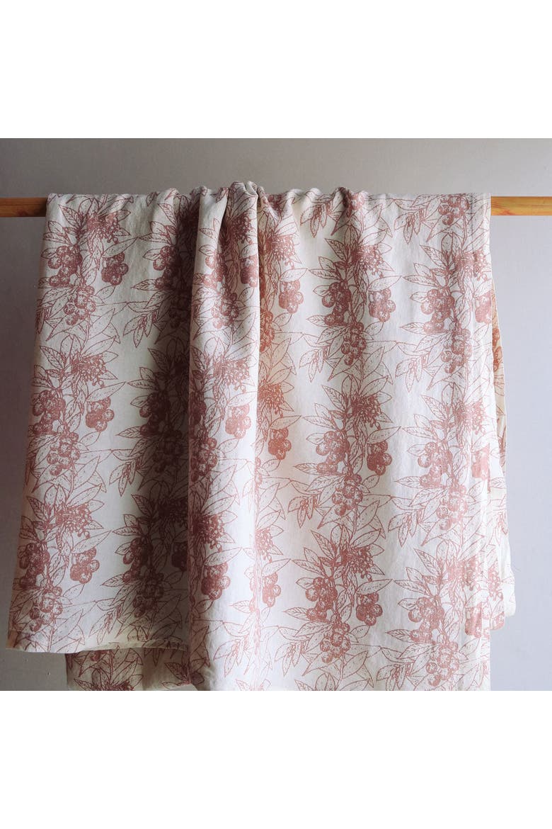Red Berries Ivory Tablecloth, Main, color, Ivory
