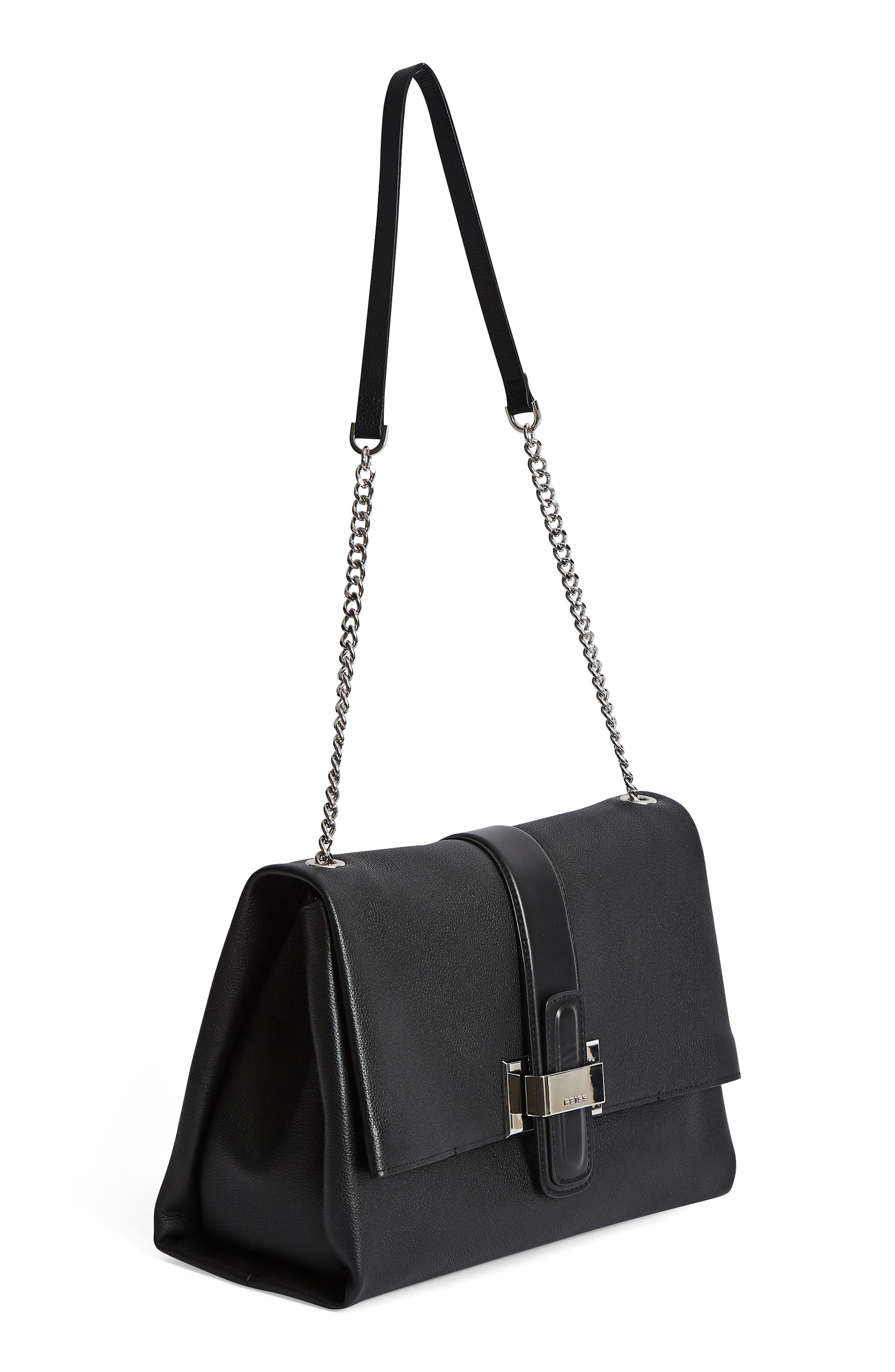 Reiss Maya Leather Shoulder Bag, Alternate, color, 