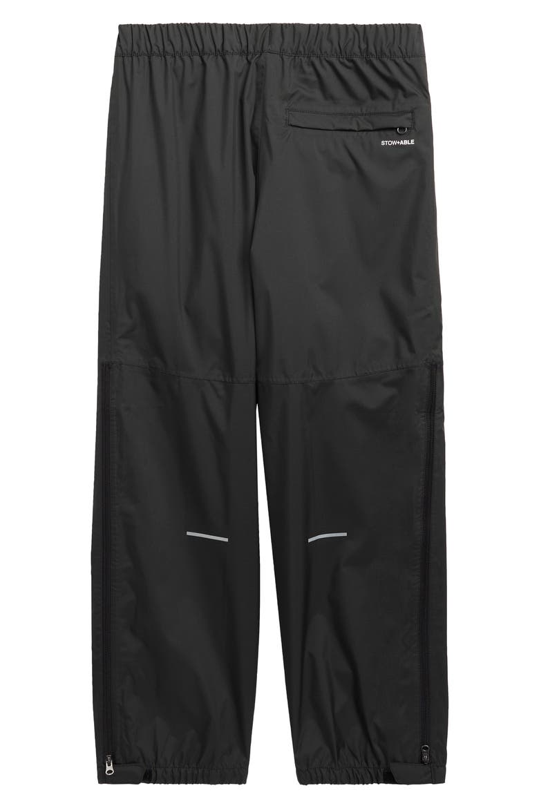 Kids' Antora Waterproof Packable Recycled Polyester Rain Pants, Alternate, color, TNF BLACK TNF BLACK