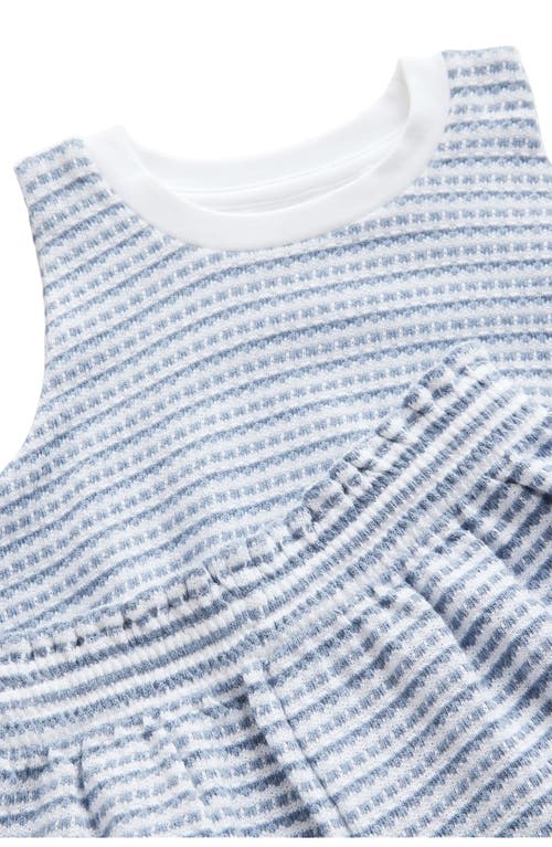 Next Kids' Textured Stripe Cotton Shorts In Blue