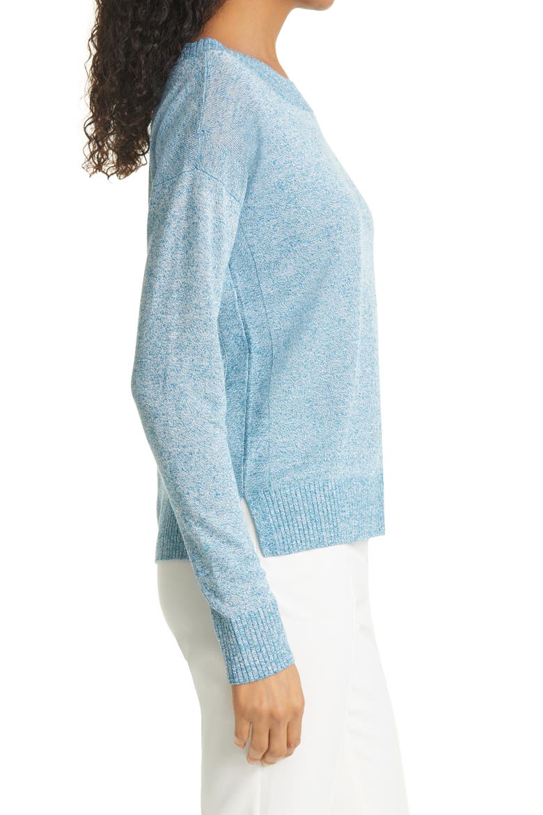 Linen Blend Boat Neck Sweater, Alternate, color, MARITIME BLUE