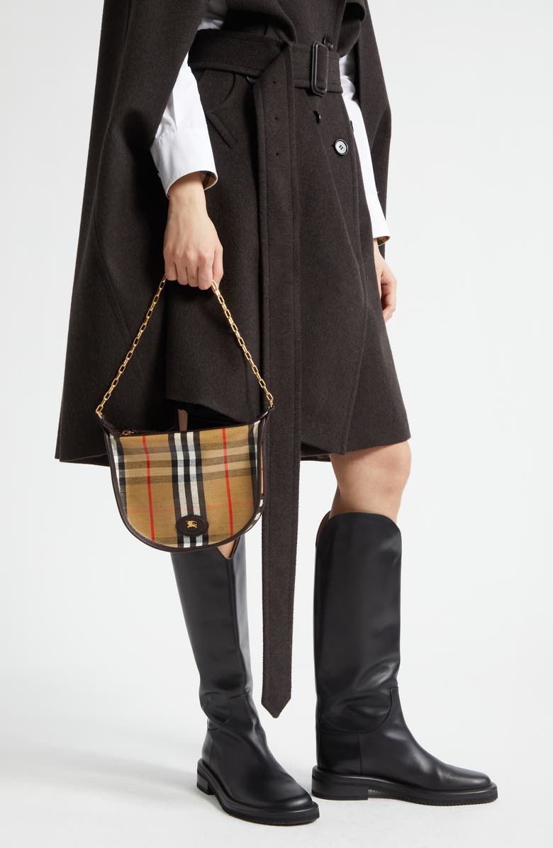 Burberry Coated Canvas Shoulder Bag, Alternate, color, Sand