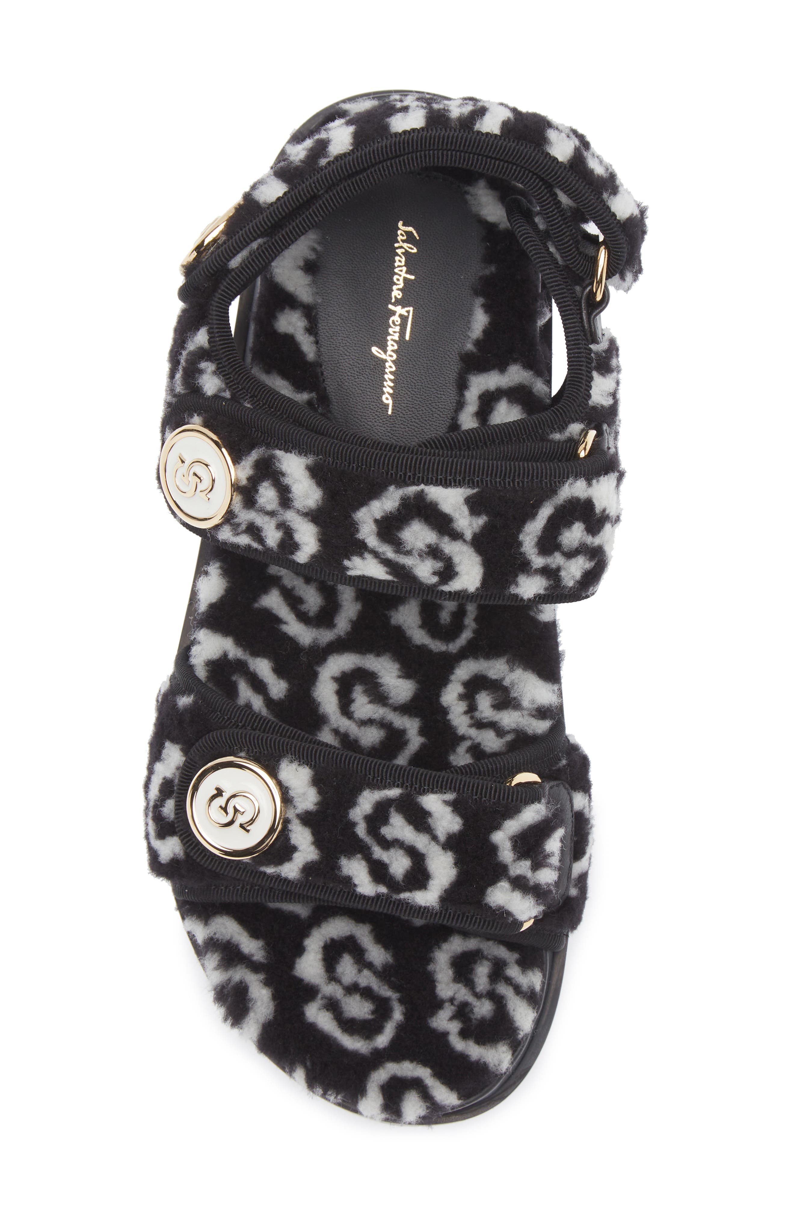 FERRAGAMO Keita J Gal Genuine Shearling Sandal, Alternate, color, 