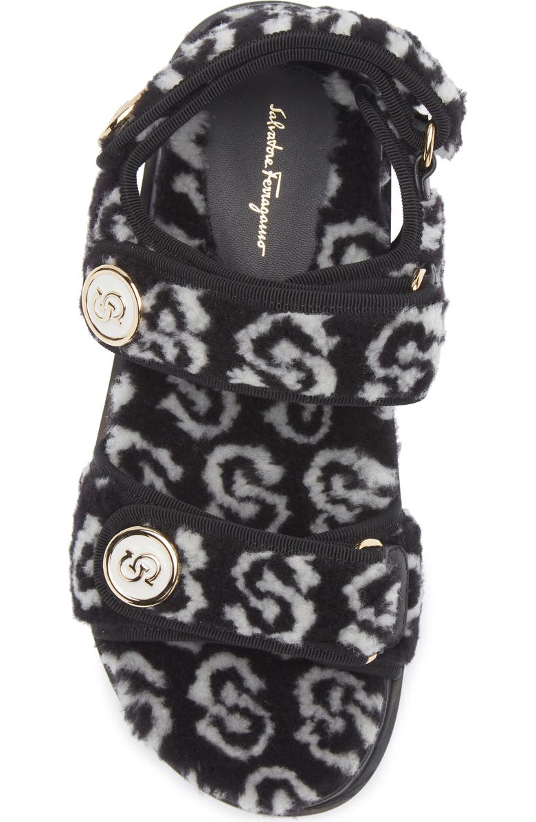 FERRAGAMO Keita J Gal Genuine Shearling Sandal, Alternate, color,