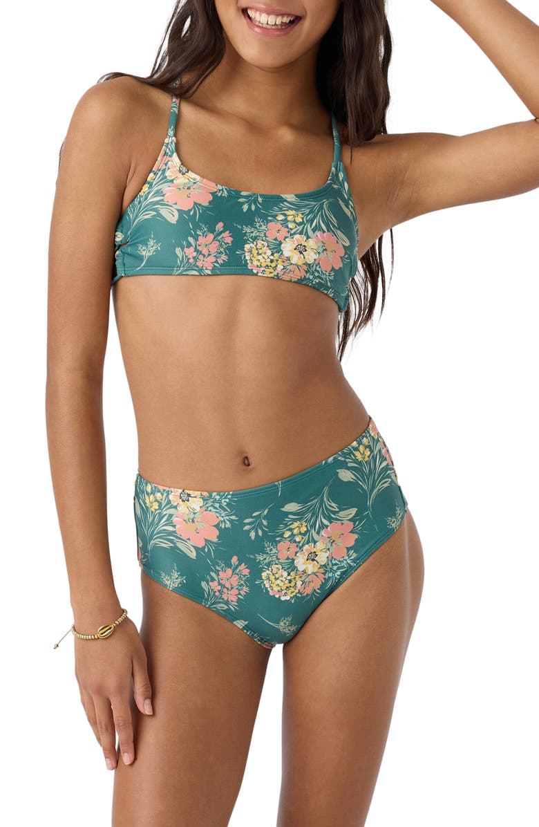 O'Neill Kids' Naya Floral Strappy Two-Piece Swimsuit, Alternate, color, 