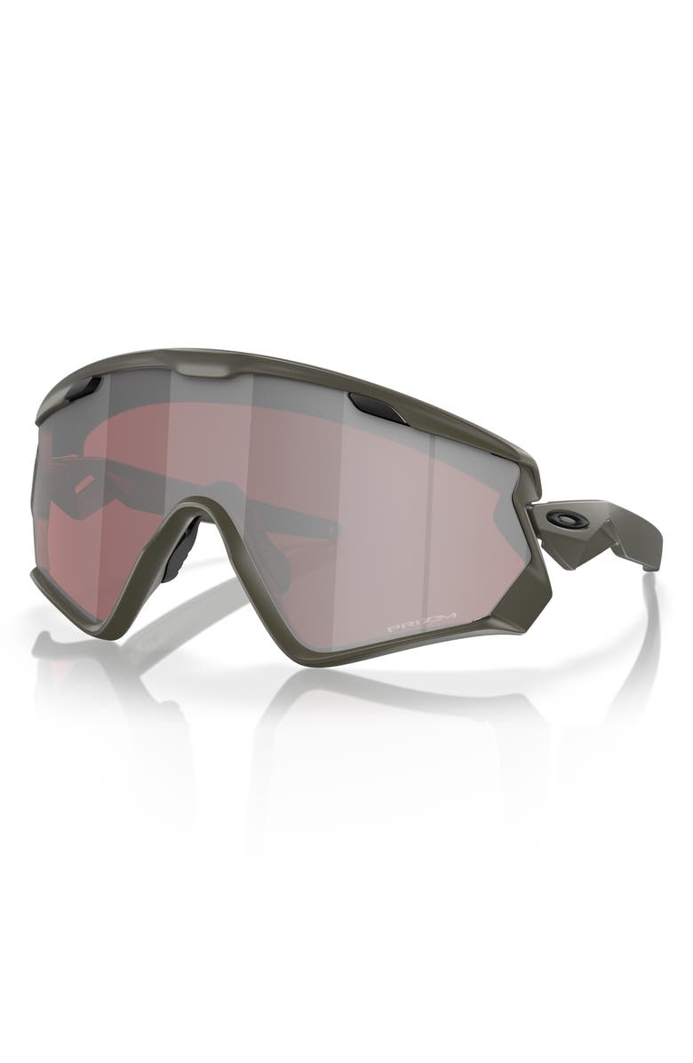 Oakley Wind Jacket 2.0 Shield Sunglasses, Alternate, color, Olive