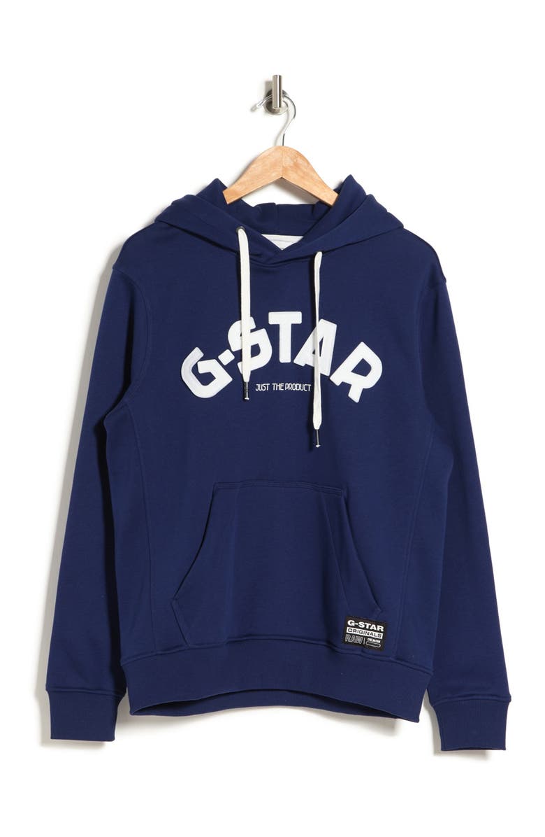 G-Star RAW Varsity Felt Drawstring Hoodie, Alternate, color, 