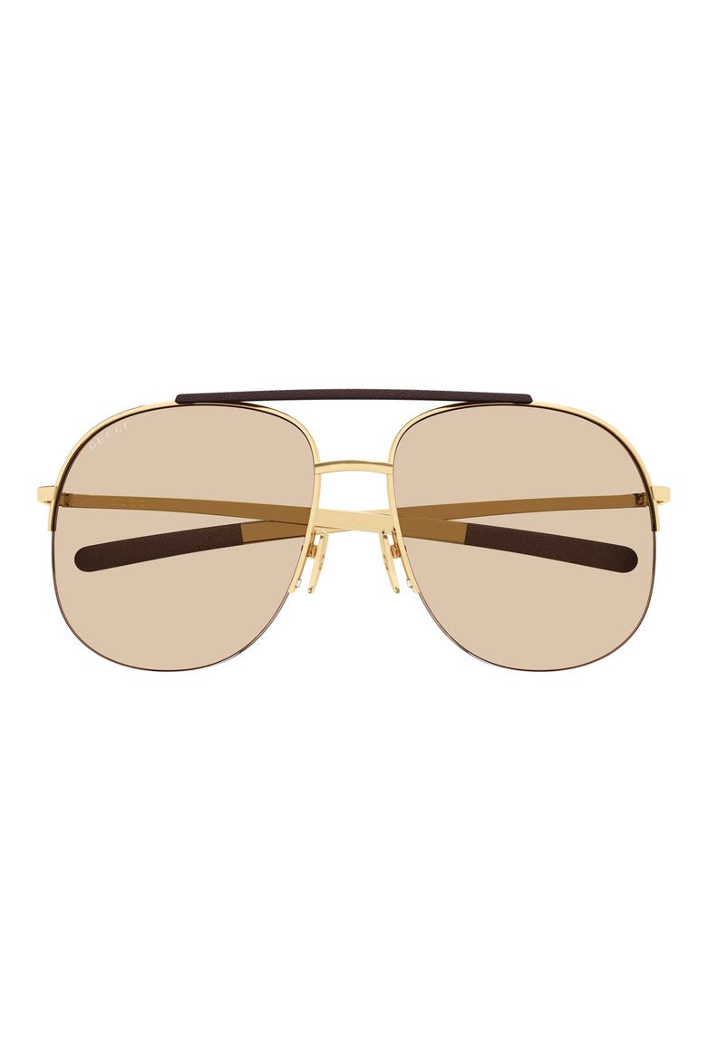 61mm Pilot Sunglasses, Main, color, GOLD