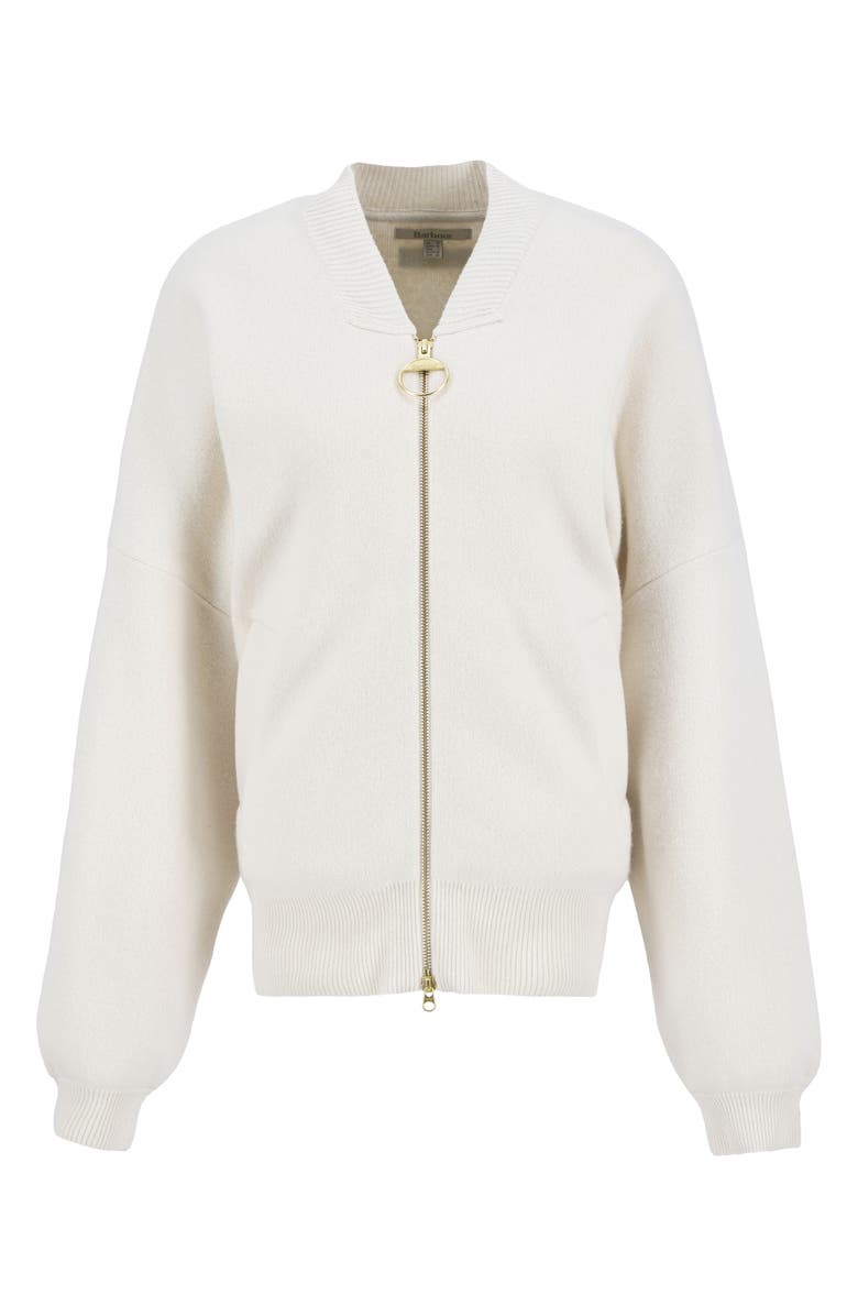 Barbour Milda Cotton & Wool Bomber Cardigan, Alternate, color, Birch