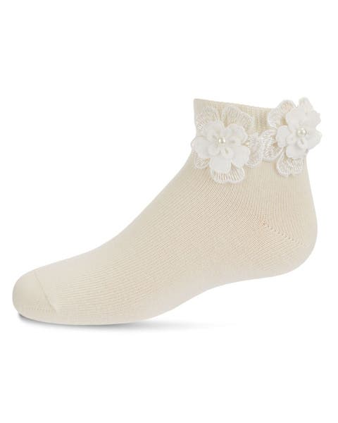 Dual Flower Anklet Sock (Toddler & Little Kid)