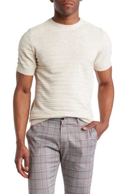Textured Knit Crewneck T-Shirt