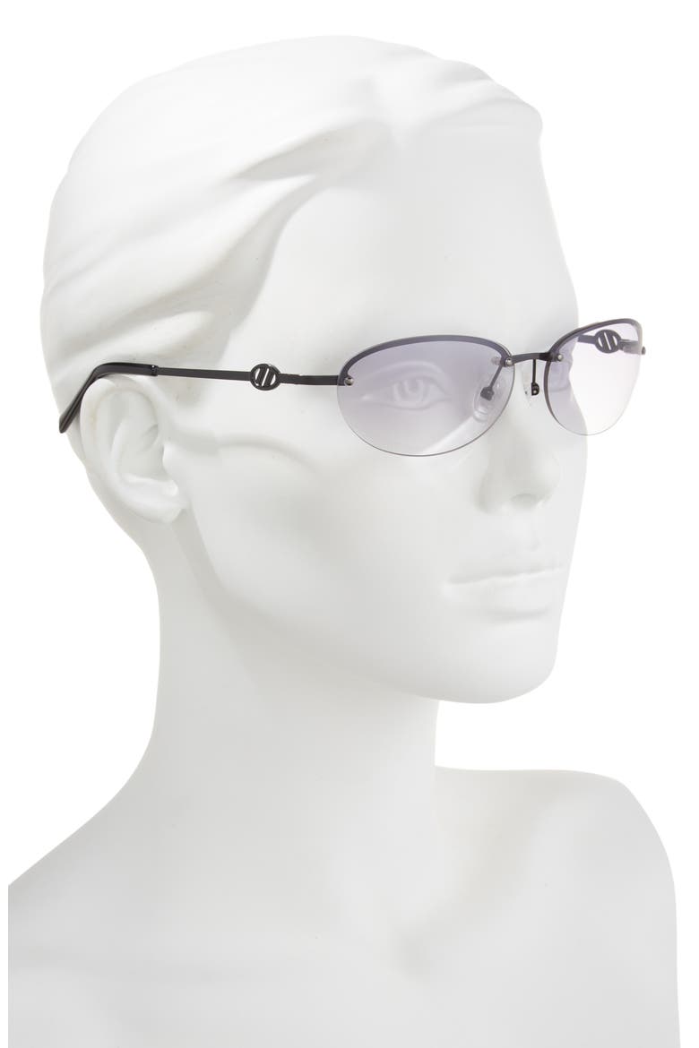 Slinky 62mm Oval Sunglasses, Alternate, color, BLACK