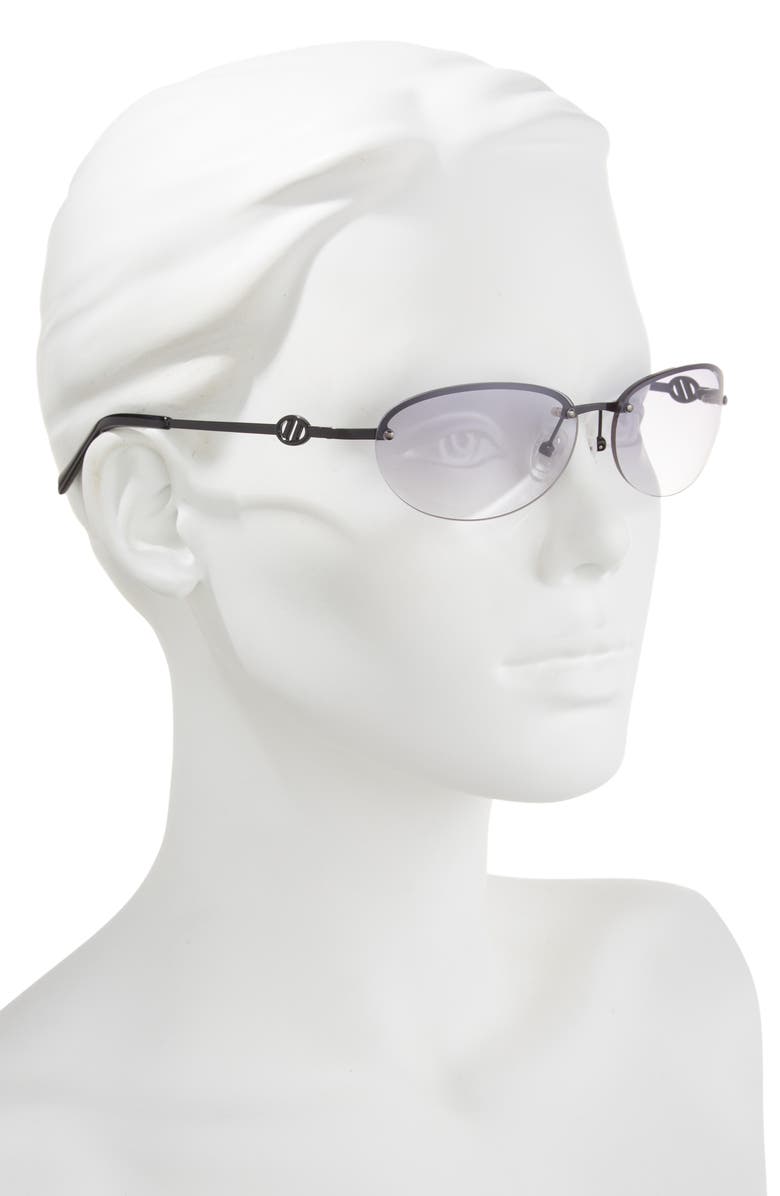 Le Specs Slinky 62mm Oval Sunglasses, Alternate, color, Black