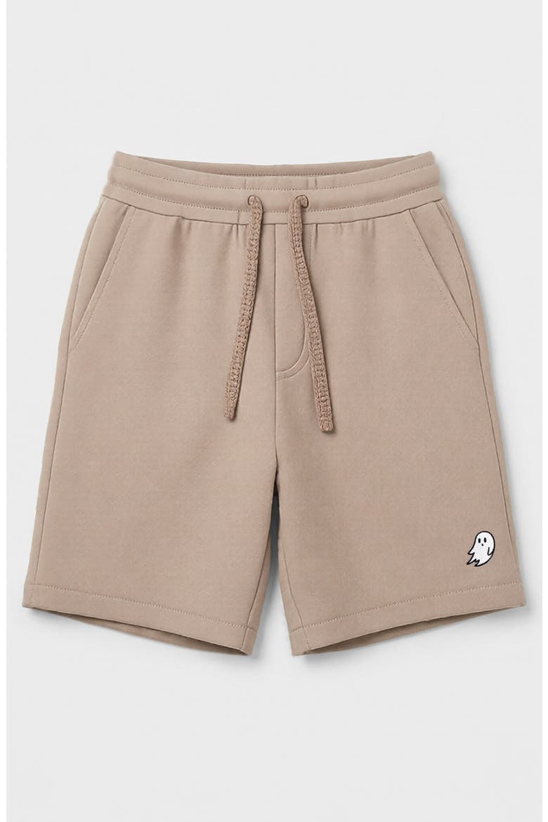Mens Ghost Relaxed Fleece Sweat Elastic Shorts, Main, color, Tan