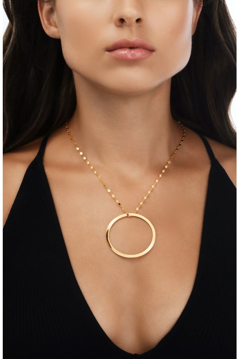Large Eternity Circle Pendant Necklace, Alternate, color, YELLOW GOLD