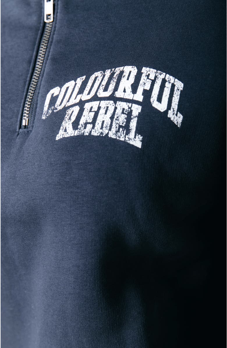 Colourful Rebel Varsity Logo Relaxed Zip Sweat, Alternate, color, Navy