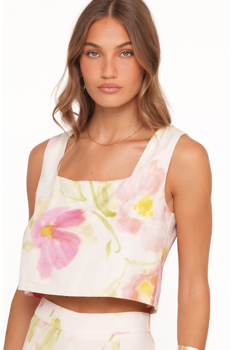 Devlin Floral Crop Tank, Alternate, color, PINK GARDEN FLORAL