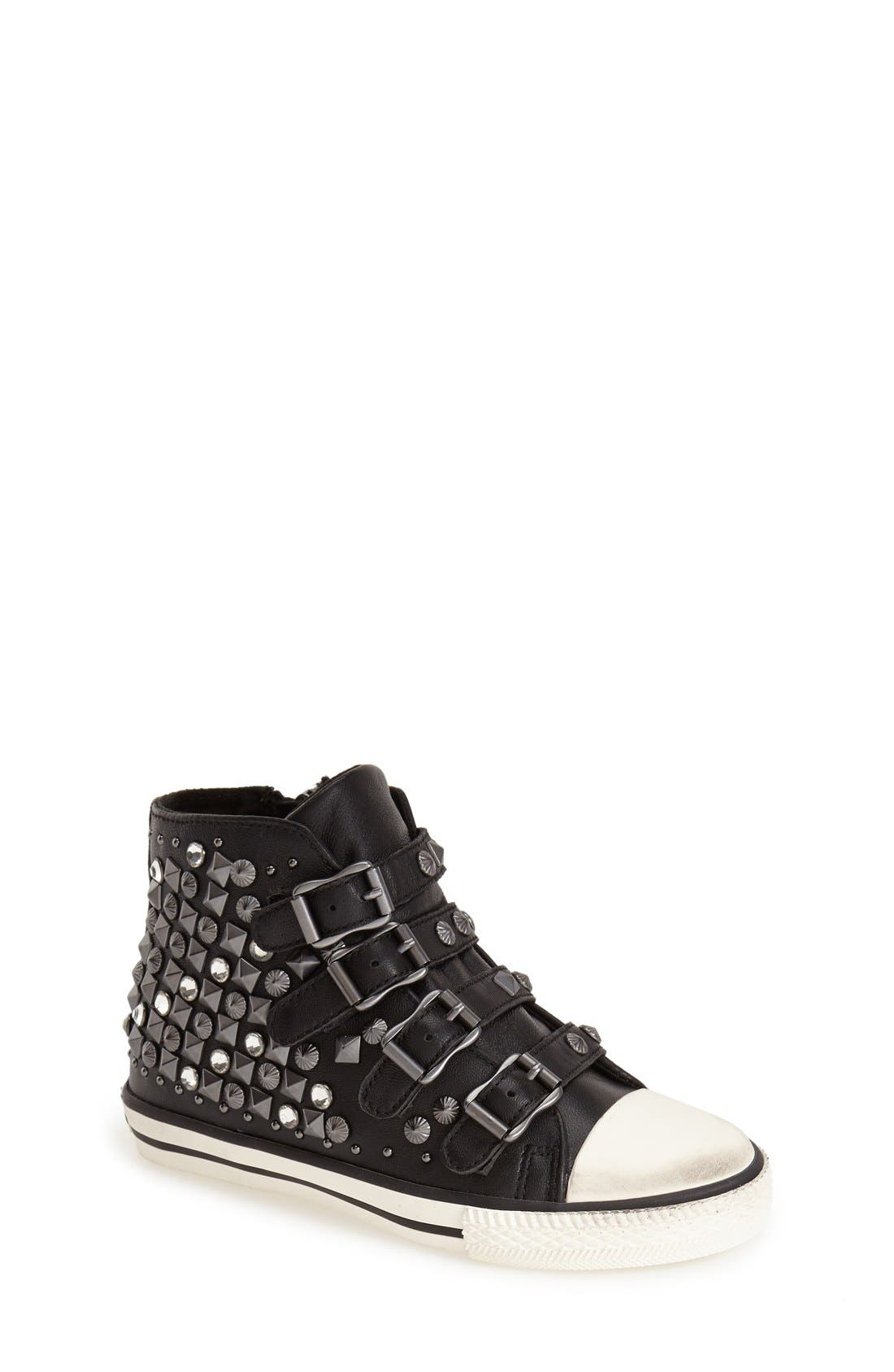 'Viper' High Top Sneaker, Main, color, BLACK LEATHER
