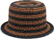 BRUNNA.CO Brigitte Handwoven Raffia Sun Hat in Brown and Black