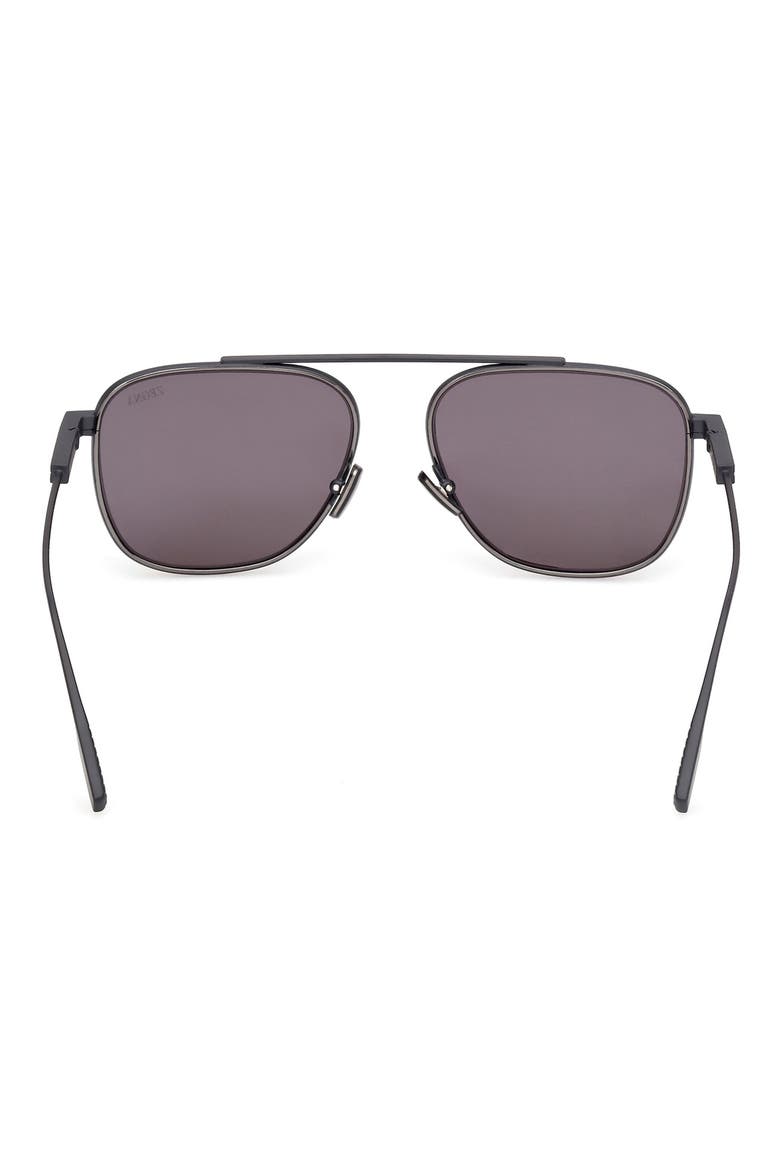 57mm Geometric Sunglasses, Alternate, color, MATTE DARK BLUE METAL