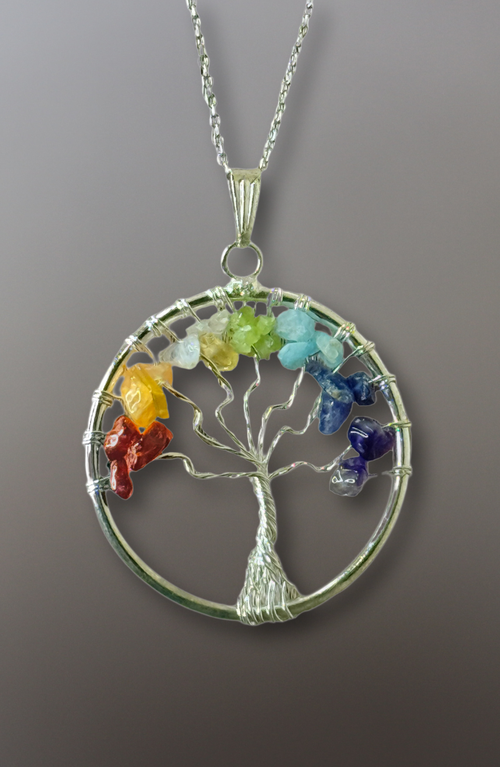 Humanist Beauty Tree Of Life Gemstone Necklace