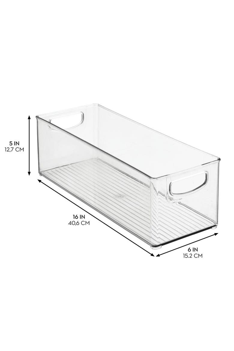 Plastic Stackable Pantry Bin with Handles, Set of 2, Clear, Made in USA, Alternate, color, Clear