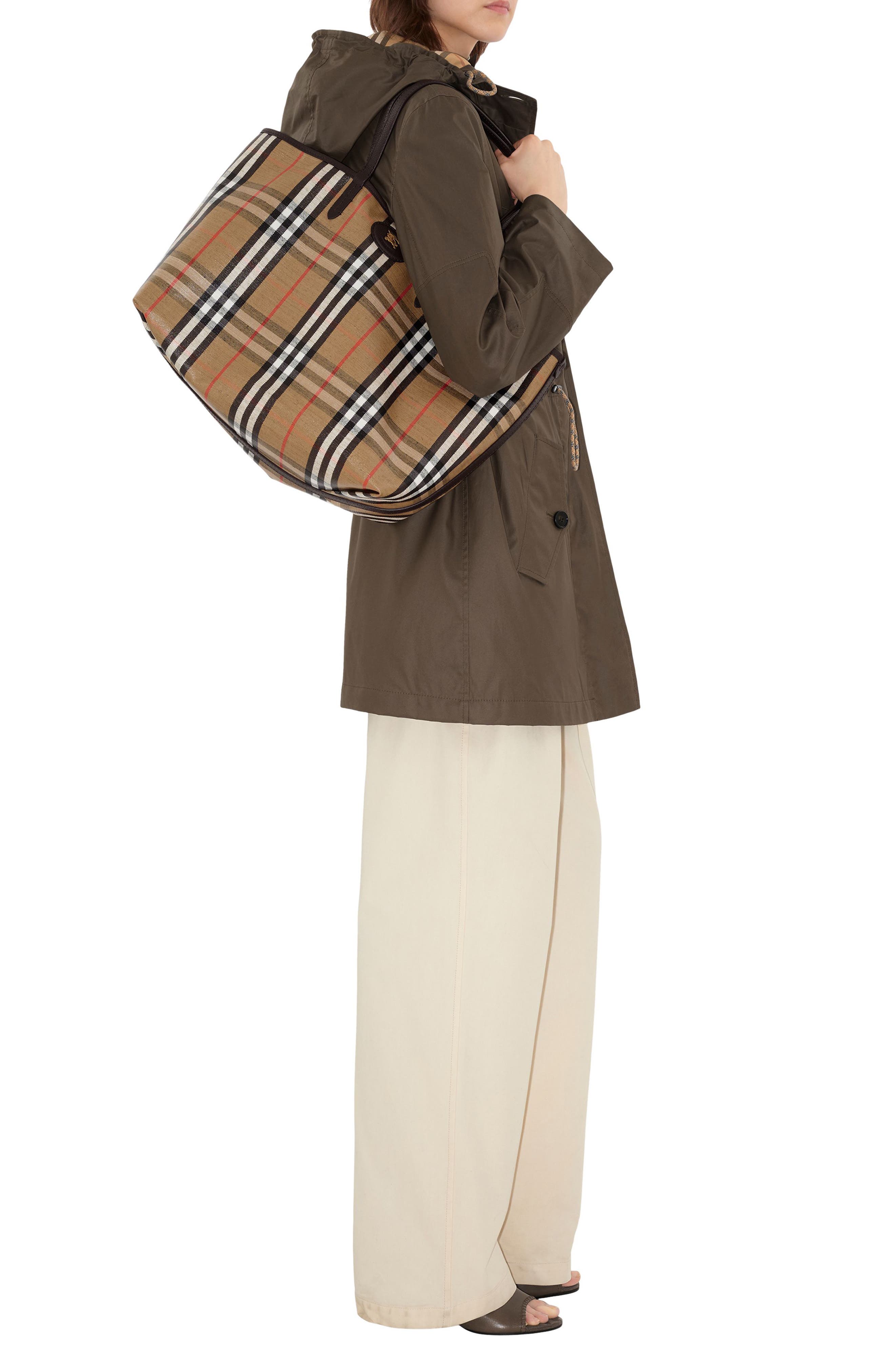 Burberry Medium Highlands Coated Canvas Tote, Alternate, color, Sand