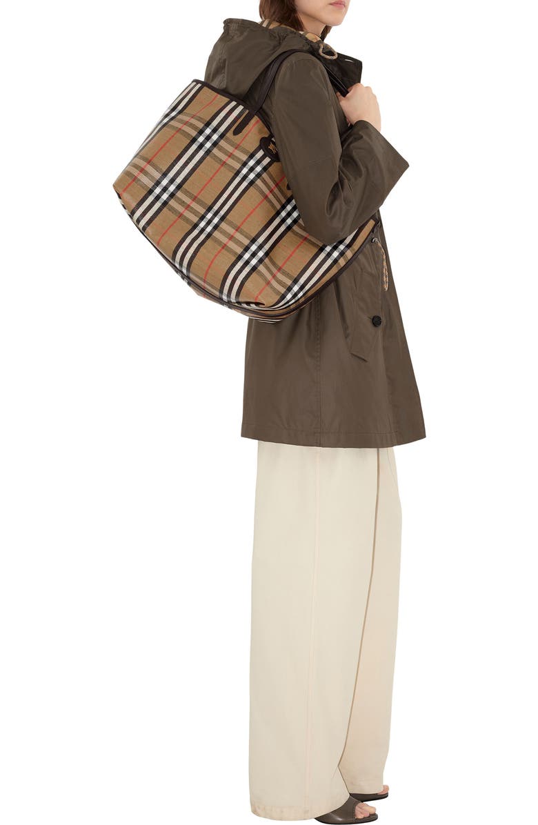 Burberry Medium Highlands Coated Canvas Tote, Alternate, color, Sand