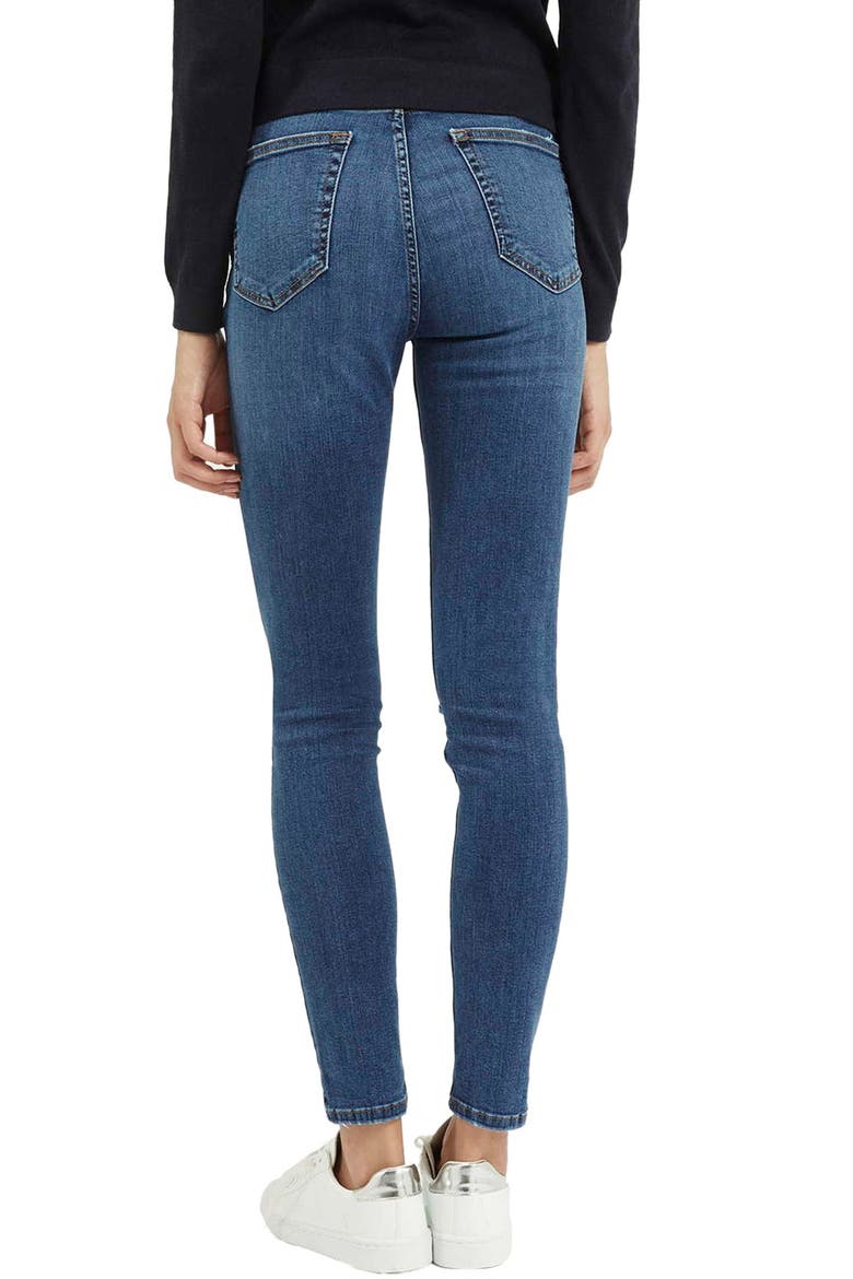 Jamie Ripped High Waist Ankle Skinny Jeans, Alternate, color, MID DENIM