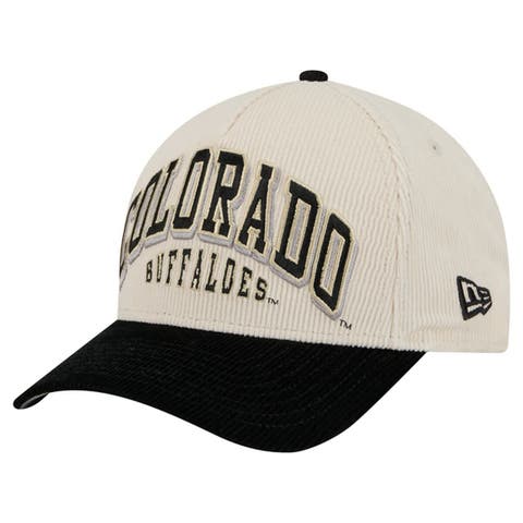 Men's New Era Black/Cream Colorado Buffaloes Arch Two-Tone Corduroy 9FORTY A-Frame Adjustable Hat