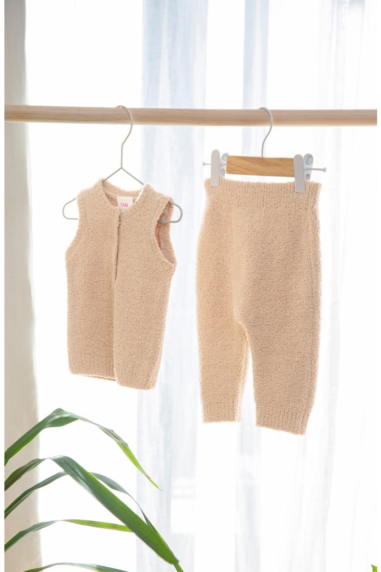 Fuzzy Recycled Polyester Leggings, Alternate, color, PECAN