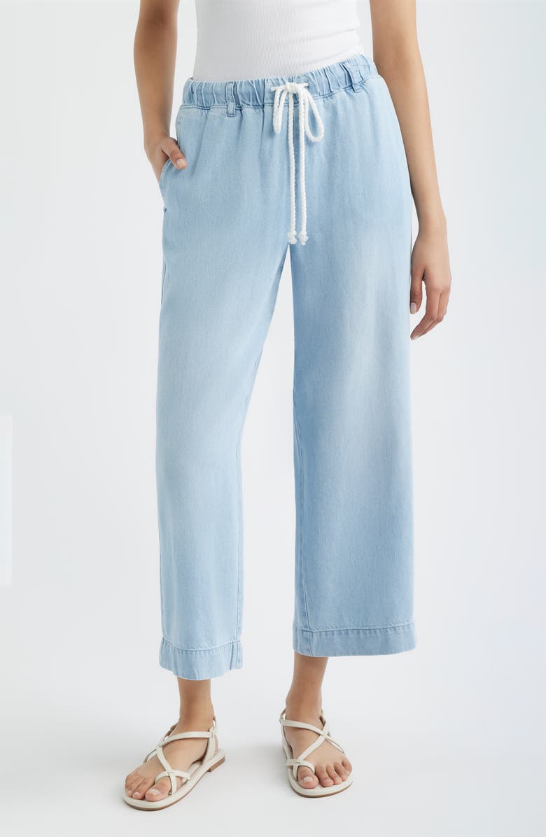 Cloth & Stone Wide Leg Crop Denim Pants, Main, color, Cool Capri Wash