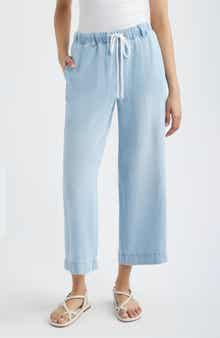 Wide Leg Crop Denim Pants
