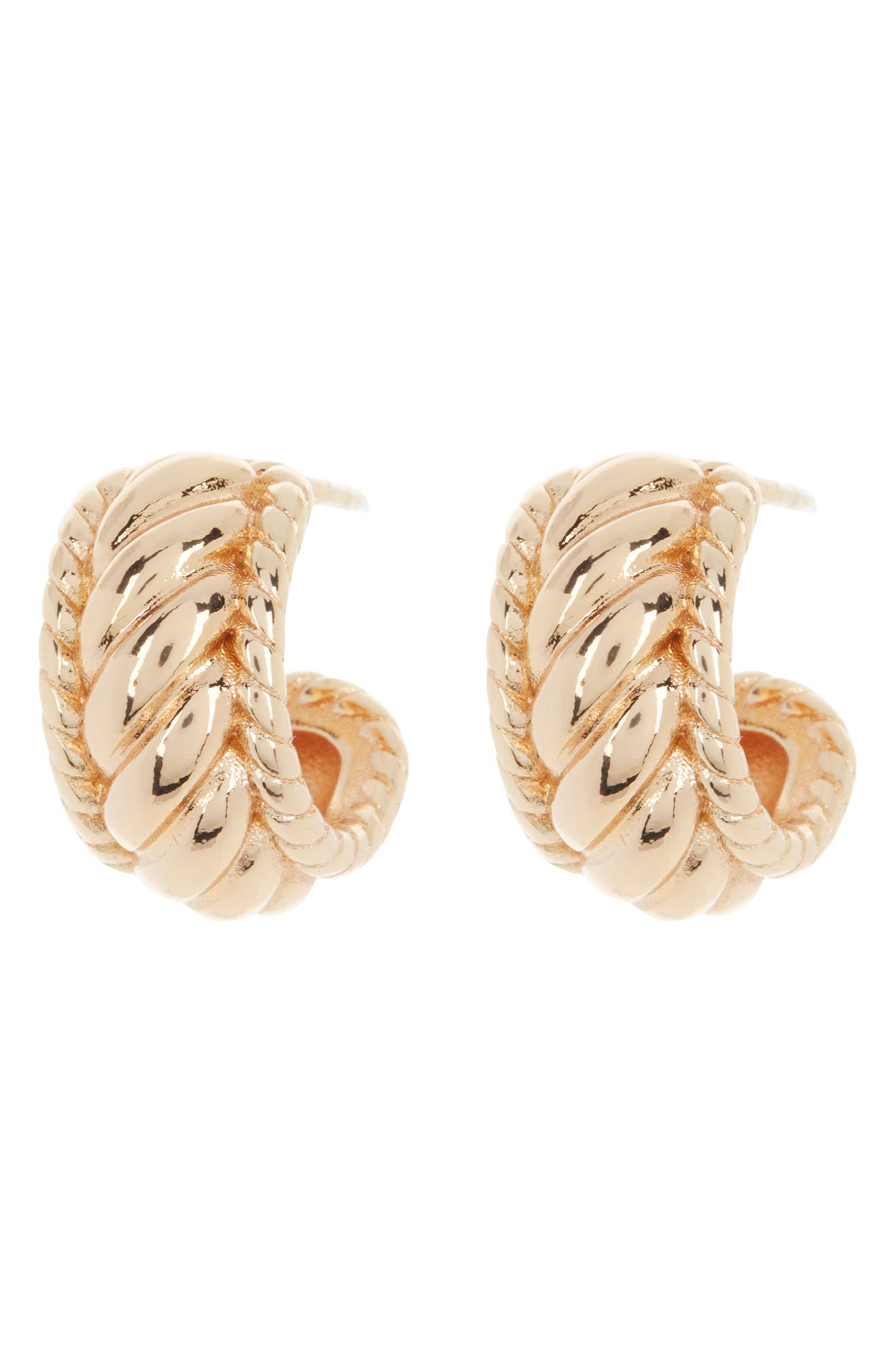 Sterling Forever Kalina Quilted Huggie Hoop Earrings